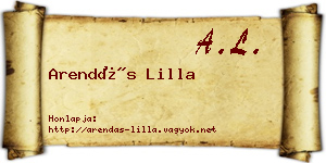Arendás Lilla névjegykártya